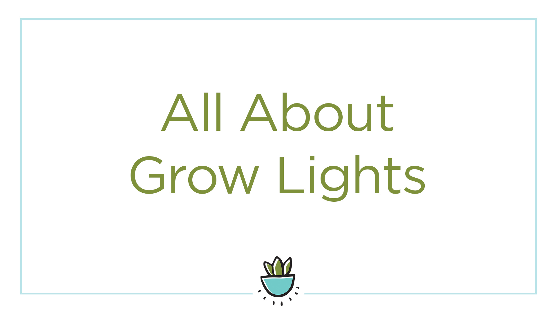 All About Grow Lights title